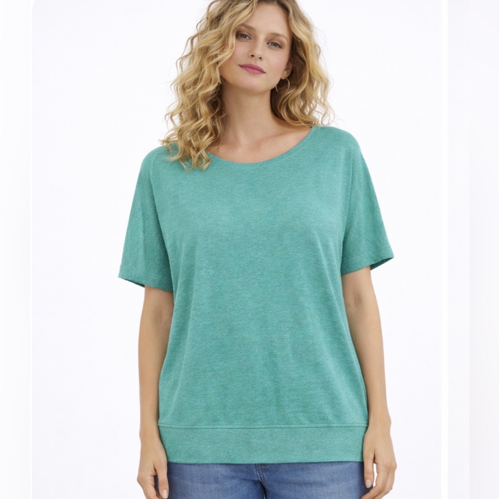 $168 Eileen Fisher Missy Lightweight Mint Green Organic Linen Cotton Top XL NWT